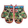 Pair of Applique 'Harvest' Oven Mitts (Peru)