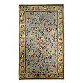 Indian Beedies Interesting Tip Indian 'Carnation Symphony' Chain-stitched Kashmiri Rug (3' x 5')