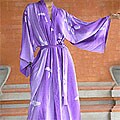 Women's 'Kissed by Violet' Batik Robe (Indonesia)