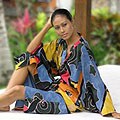 Batik 'Paradise Peacock' Women's Robe (Indonesia)
