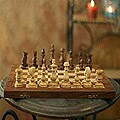 Wood 'Clash of Titans' Chess Set (India)