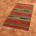 Mexican Zapotec 'Rhombus Fire' Wool Rug (2'6 x 5')