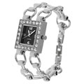 Geneva Platinum Women's CZ-lined Square Watch
