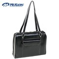 McKlein Black Glenview Italian Leather Laptop Case