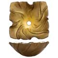 Geyser Hand-painted Tempered Glass Bathroom Vessel Sink