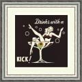 Retro Series 'Drinks with a Kick' Framed Art Print