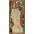 Gustav Klimt 'Sea Serpents IV' Gold Foil Framed Art Print