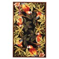 Hand-hooked Parrots Black Wool Rug (5'3 x 8'3)