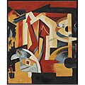 'Abstract Composition' Framed Oil Painting on Canvas