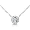 14k White Gold 1/3ct TDW Round Diamond Necklace (H-I, I1-I2)