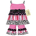JoJo Girl's 2-piece Pink/ Black Rumba Top and Cropped Pants Set