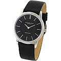 Stuhrling Original Unisex Newberry Black Leather Strap Watch