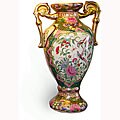 Free useful problem solver for porcelain Tea Rose Medallion Trophy Vase