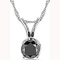 14k White Gold 1/3ct TDW Black Diamond Necklace