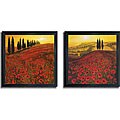 Thoms 'Poppies' and 'Poppy Field' Framed Canvas Art