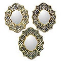 Set of 3 Handcrafted 'Midday and Midnight' Mirrors (Peru)