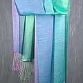 Silk and Wool 'Aqua Rose' Shawl (India)