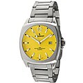 Peugeot Men's Silvertone Yellow Dial Watch