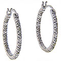 Sterling Silver 1/4ct TDW Diamond Hoop Earrings (J-K, I3)