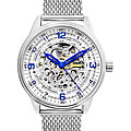 Akribos XXIV 'Saturnos Elite' Men's Skeleton Automatic Bracelet Watch