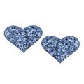 Sterling Silver Blue Crystal Studded Heart Earrings
