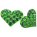 Sterling Silver Crystal Studded Heart Earrings