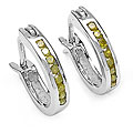 Sterling Silver 1/8ct TDW Yellow Diamond Earrings