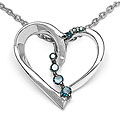 Sterling Silver 1/10ct TDW Blue Diamond Necklace