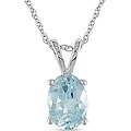 10k White Gold Blue Topaz Necklace