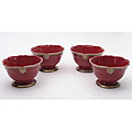 Certified International Regency Burgundy Pedestal 6-inch Ice Cream Bowls (Set...