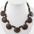 Agate 'Shells' and Silver Necklace (Thailand)