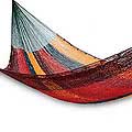 Cotton 'Red Wine Sunset' Single Hammock (Mexico)