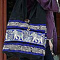 Free indicative guideline for Shoulder bag Blue Cotton 'Elephant Blues' Handbag (Thailand)
