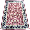 Indian Red/ Beige Wool Rug (5'3 x 8'2)