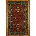 Indian Red/ Green Wool Rug (3'3 x 5'3)