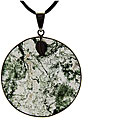 Free indicative roadmap for china Large Large Round Moss Agate Pendant with Necklace (China)