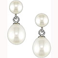 Sterling Silver White FW Pearl Earrings (8-8.5 mm) (Set of 6)