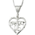 Sterling Essentials Sterling Silver 18-inch Sweet 16 Heart Necklace