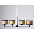Black Metal 40-inch Horizontal Chandelier