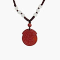 Agate Dragon Pendant with Chinese Knot Necklace (China)