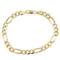 Caribe Gold 14k over Sterling Silver 8-inch Figaro Bracelet