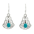 Photos and reviews on Turquoise Secretary desk Sterling Silver Created Turquoise Filigree Earrings