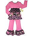 AnnLoren Boutique Girl's Pink Safari Rumba 2-piece Set