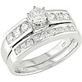 14k White Gold 1ct TDW Diamond Bridal Set (H-J, I1)