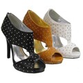 Liliana by Adi Women's Peep-toe Studded Stilettos