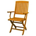 Royal Tahiti Yellow Balau Wood Folding Arm Chair (Set of 2)