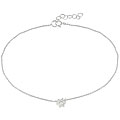 Icz Stonez Sterling Silver Cubic Zirconia Flower Anklet