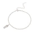 Icz Stonez Sterling Silver Cubic Zirconia Flip Flop Anklet