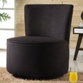 Moda Black Microfiber Round Swivel Chair
