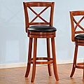 Verona Red Oak Cross Back Swivel 29 inches Pub Chair